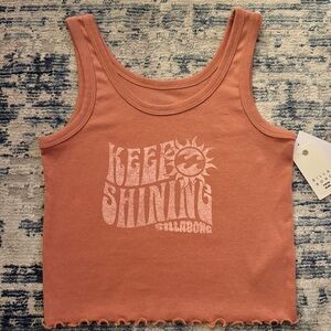 BILLABONG Girl’s Canyon Rose 'Keep Shining' Tank Top . Size L